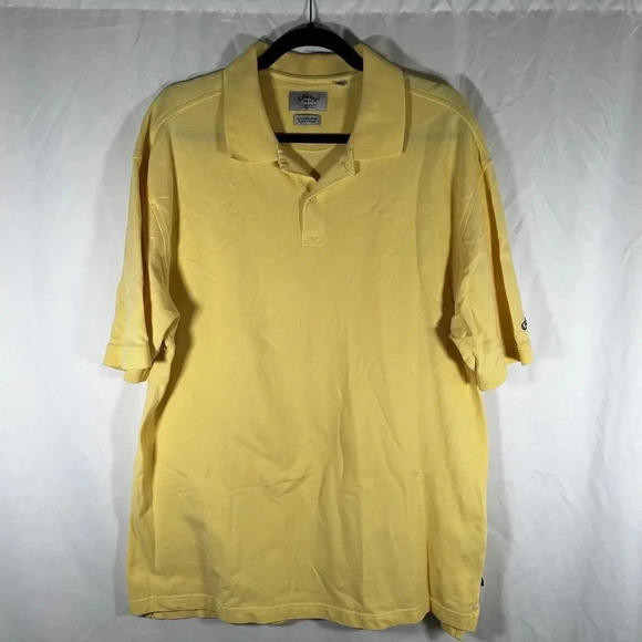 Callaway Golf Polo Men's XL Yellow Short Sleeve Collared - Picture 1 of 11